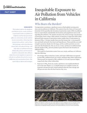 Inequitable Exposure to Air Pollution from Vehicles in California 3 FIGURE 2