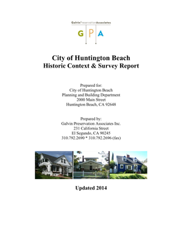 City of Huntington Beach Historic Context & Survey Report