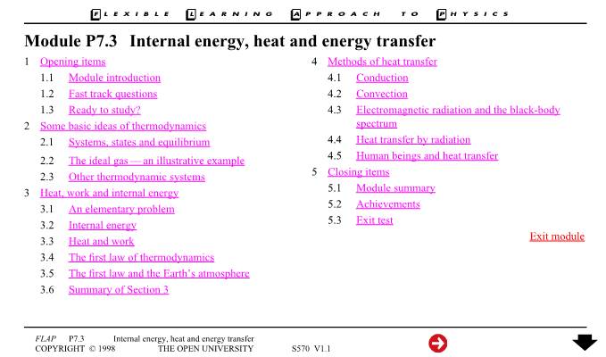 Module P7.3 Internal Energy, Heat and Energy Transfer