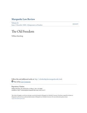 The Old Freedom, 25 Marq