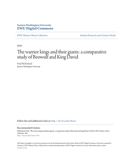 A Comparative Study of Beowulf and King David Fred Mcfarland Eastern Washington University