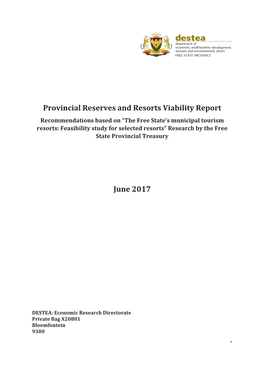 Provincial Resorts and Reserves Viability Report