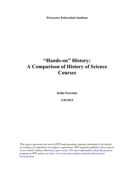 A Comparison of History of Science Courses
