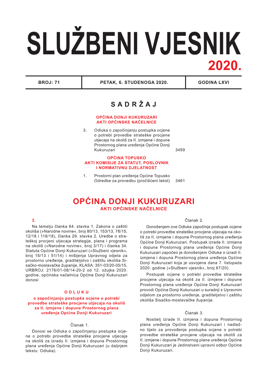 Općina Donji Kukuruzari Akti Općinske Načelnice 3