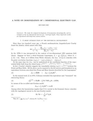 A Note on Bosonization of 1 Dimensional Electron Gas 11