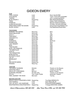 GIDEON EMERY-Resume