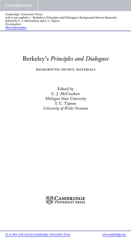 Berkeley's Principles and Dialogues