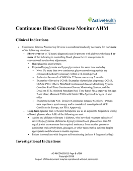 Continuous Blood Glucose Monitor AHM (PDF)
