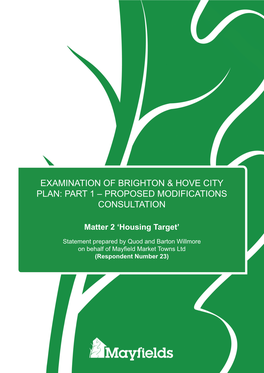 Examination of Brighton & Hove City Plan: Part 1 – Proposed