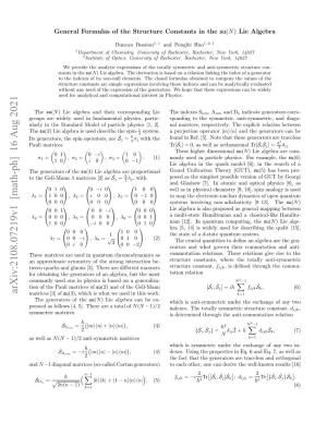 General Formulas of the Structure Constants in the $\Mathfrak {Su}(N
