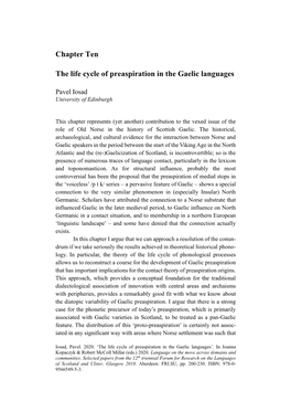 The Life Cycle of Preaspiration in the Gaelic Languages