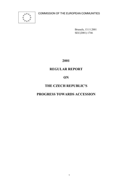 2001 Regular Report on the Czech Republic's Progress Towards Accession