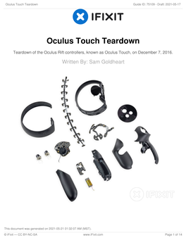 Oculus Touch Teardown Guide ID: 75109 - Draft: 2021-05-17