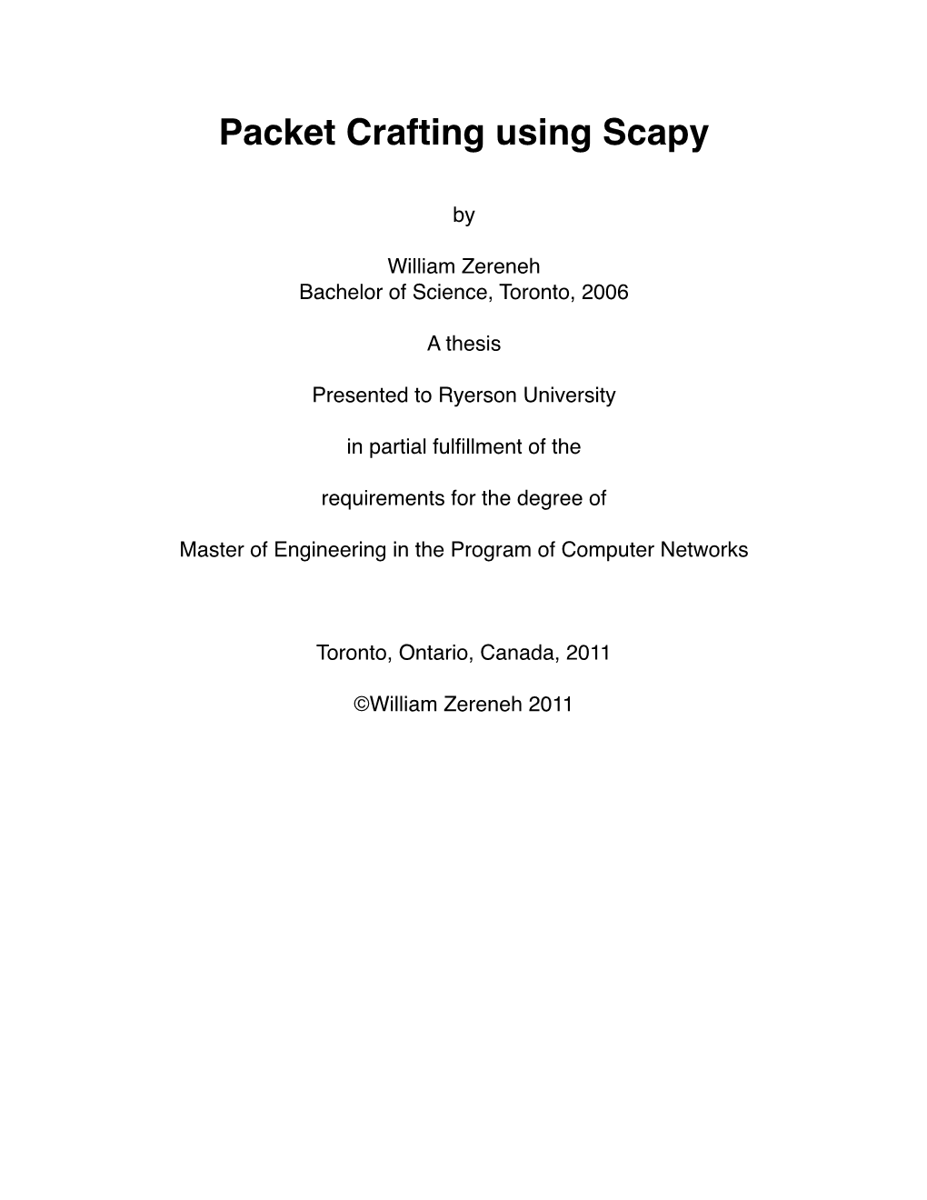 Packet Crafting Using Scapy