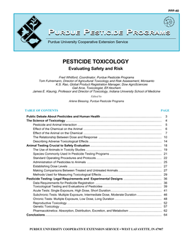 Pesticide Toxicology, PPP-40
