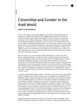 Citizenship and Gender in the Arab World