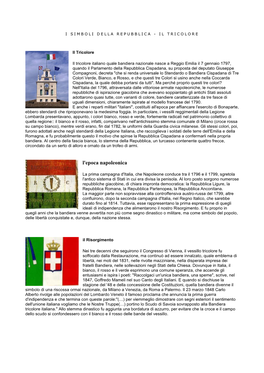 I Simboli Della Repubblica - Il Tricolore