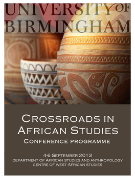 CROSSROADS in AFRICAN STUDIES Conference Programme