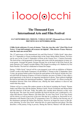 The Thousand Eyes International Arts and Film Festival