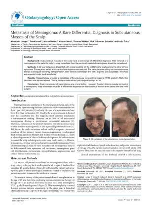 Metastasis of Meningioma: a Rare Differential Diagnosis In