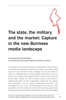 The State, the Military, and the Market: Capture in the New Burmese Media Landscape