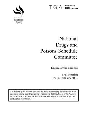 NDPSC Record of Reasons, Meeting 37, Feb 2003
