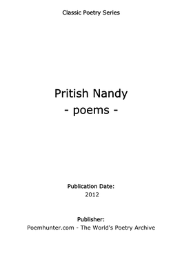 Pritish Nandy - Poems