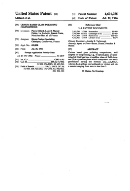 United States Patent (19) 11 Patent Number: 4,601,755 Mélard Et Al