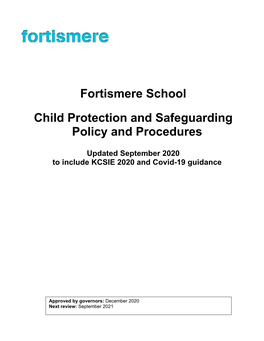 Fortismere School Child Protection and Safeguarding Policy And