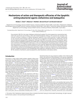 Mechanisms of Action and Therapeutic Efficacies of the Lipophilic Antimycobacterial Agents Clofazimine and Bedaquiline