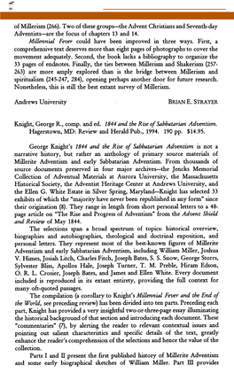 Knight, George R., Comp. and Ed. 1844 and the Rise of Sabbatarian Adventism