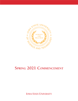 Iowa State Spring 2021 Commencement Program