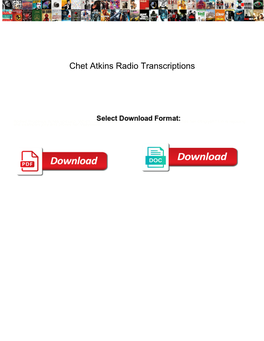 Chet Atkins Radio Transcriptions