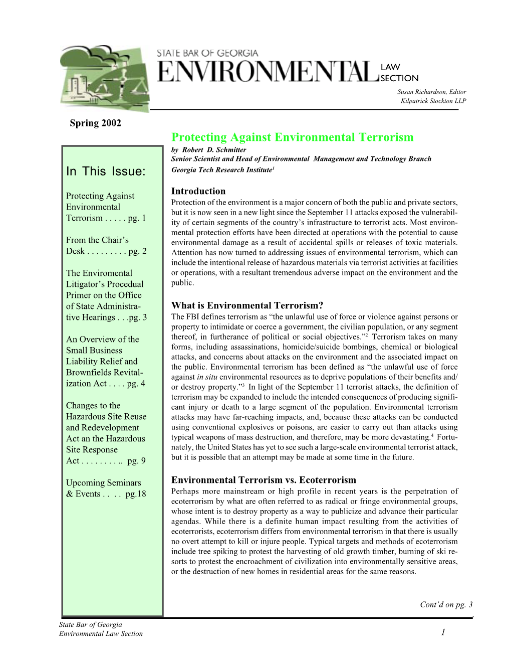Environmental Law Section Newsletter