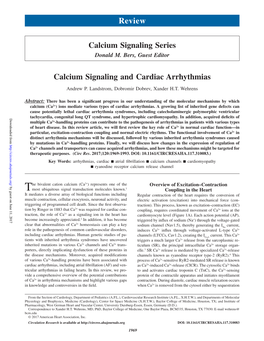 Calcium Signaling and Cardiac Arrhythmias