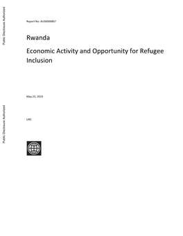 Rwanda Economic Activity and Opportunity for Refugee Inclusion