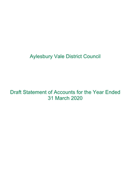 Statement of Accounts for the Year Ended 31 March 2020