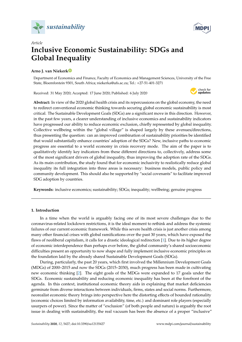 Inclusive Economic Sustainability Sdgs And Global Inequality Docslib