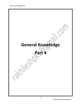 General Knowledge Part 4