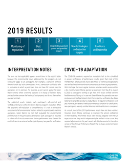 Green Marine – Results 2019