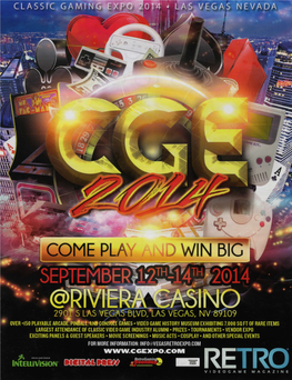 Classic Gaming Expo 2014, Back with a Triumphant Return to the Riviera Hotel and Casino