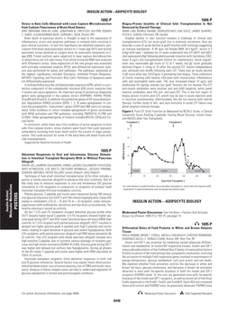 Insulin Action/Molecular Metabolism