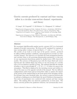 Gravity Currents Produced by Constant and Time Varying Inflow in a Circular