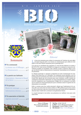 Bulletin D'information D'offlanges Sommaire