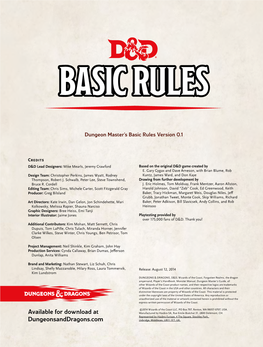 Basic Rules Version 0.1