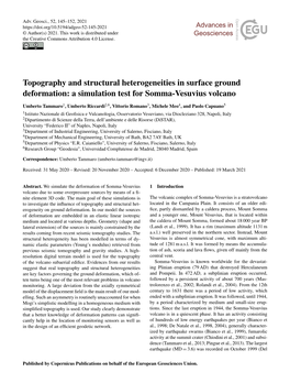 Article Is Part of the Special Issue Magma Reservoirs and the Formation of Eruptive Vents, Rev