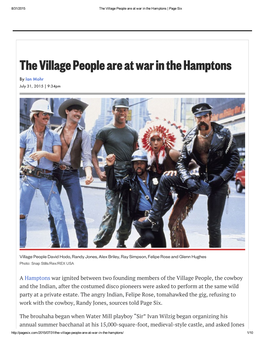 The Village People Are at War in the Hamptons | Page Six