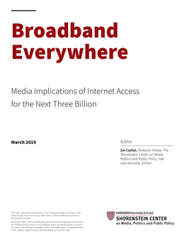 Media Implications of Internet Access for the Next Three Billion