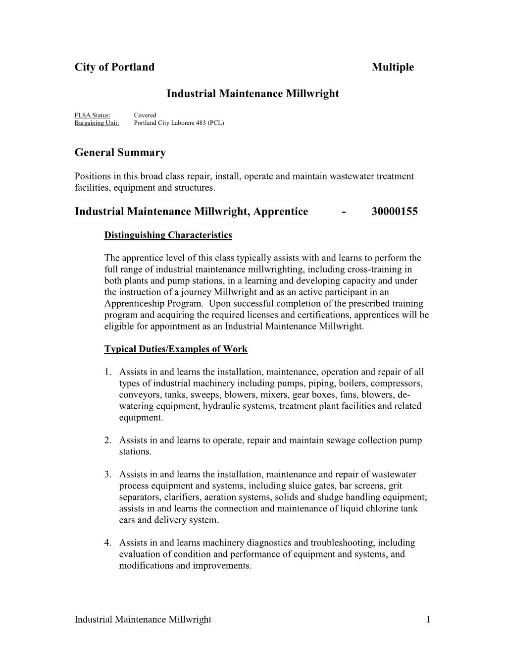 Industrial Maintenance Millwright Series