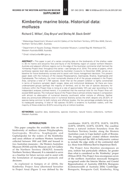 Kimberley Marine Biota. Historical Data: Molluscs